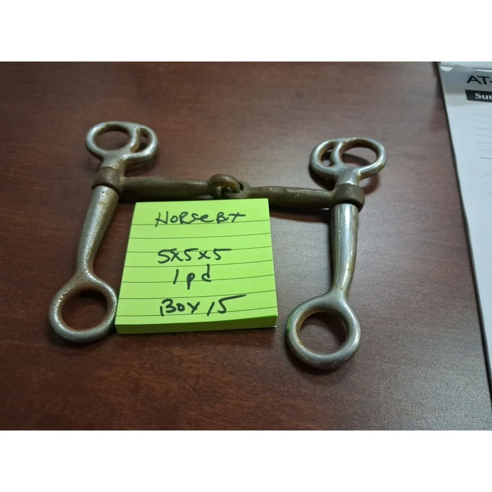 Vintage Mid-20th Century Metal Horse Bit – Jointed Snaffle Driving Bit Tack